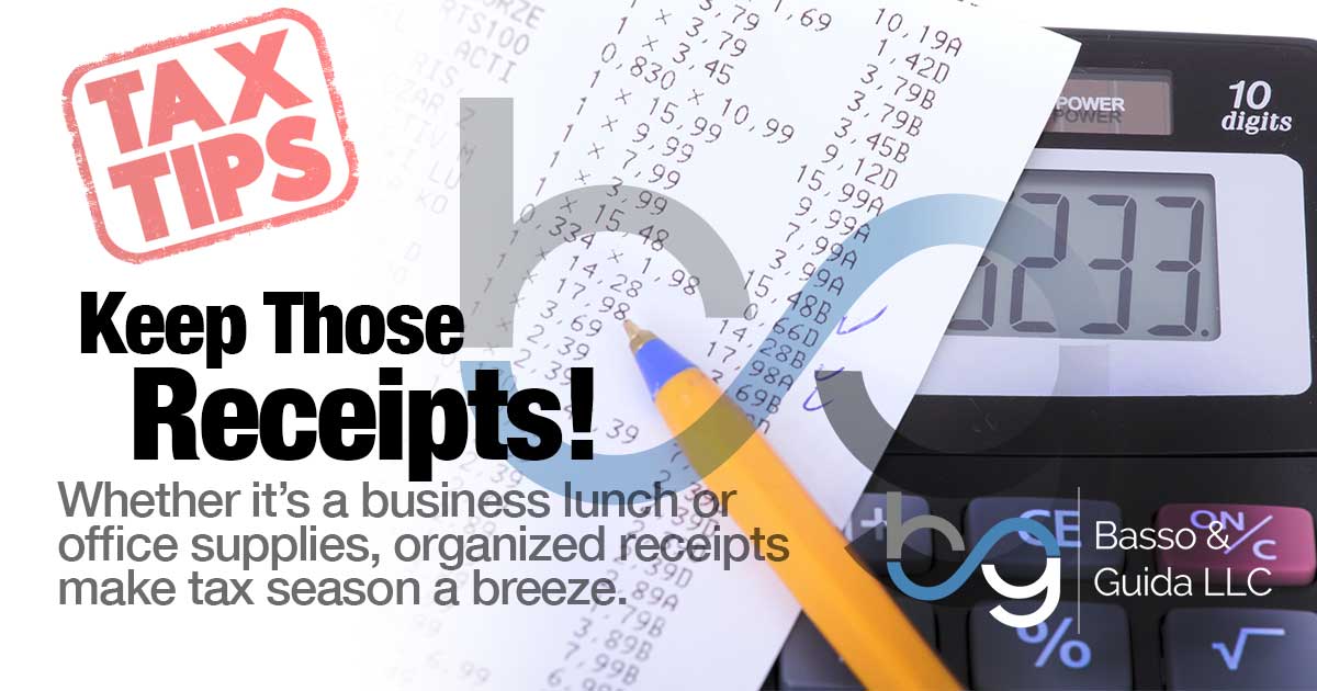 Keeping Receipts for Tax Season